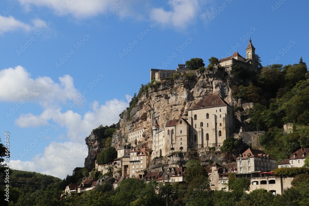 Stunning view of the historic Notre-Dame de Rocamadour sanctuary located in Rocamadour, France Stunning view of the historic Notre-Dame de Rocamadour sanctuary located in Rocamadour, France