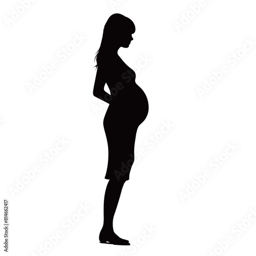 Pregnant woman silhouette standing gracefully