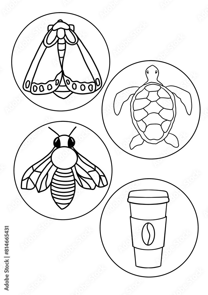 Set of animals and nature Set of animals and nature