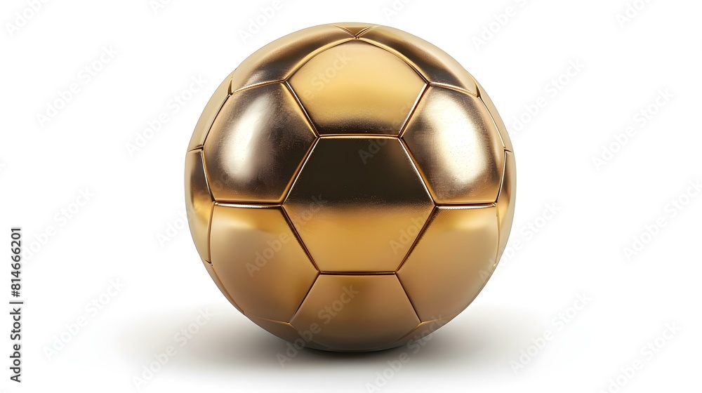 Isolated dark gold Soccer Ball on a white Background with Copy Space Isolated dark gold Soccer Ball on a white Background with Copy Space