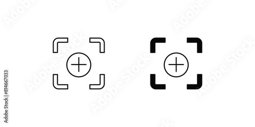 camera focus icon with white background vector stock illustration