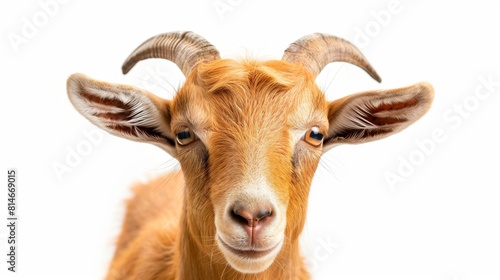 portrait of a goat lamb isolated over white background