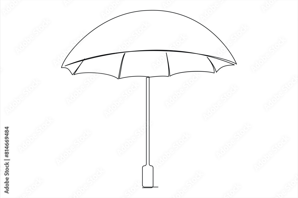 Continuous single line drawing of umbrella abstract umbrella line art illustration Continuous single line drawing of umbrella abstract umbrella line art illustration