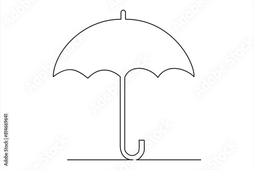 Continuous single line drawing of umbrella abstract umbrella line art illustration