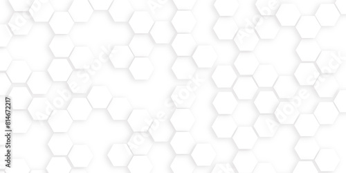 hexagon concept design abstract technology background. Molecule structure abstract tech background. Medical design. white hexagon background. 