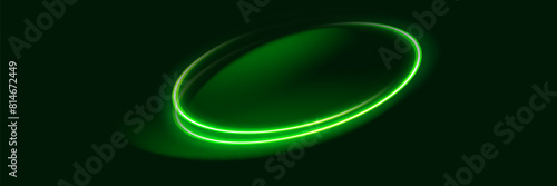 Neon swirl. Curve blue line light effect. Abstract ring background with glowing swirling background. Energy flow tunnel. Blue portal, platform. Magic circle vector.