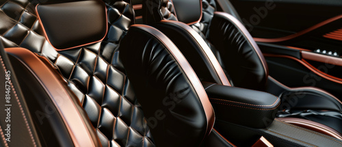 Luxurious leather car seats exemplify craftsmanship and comfort in a high-end vehicle. © Ai Studio