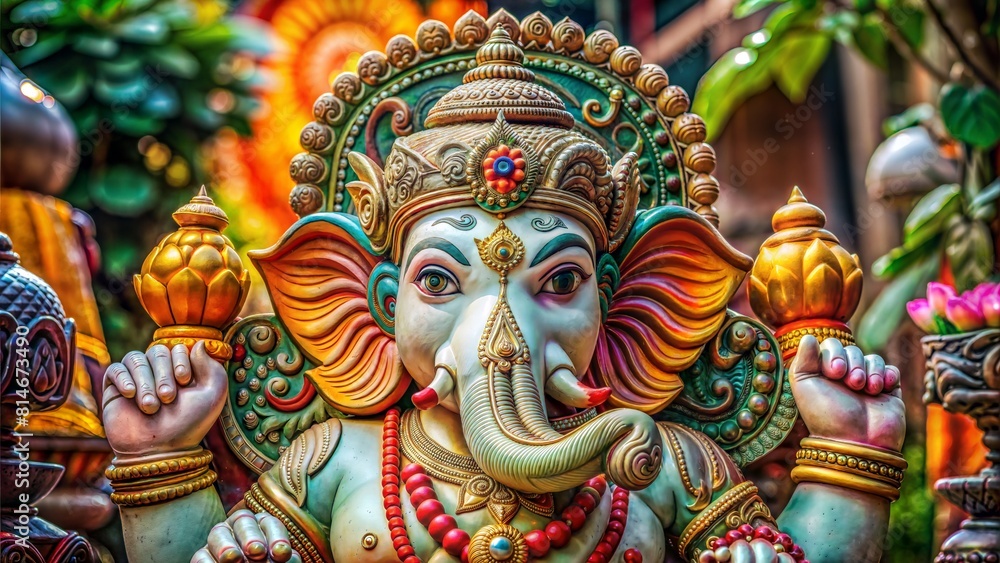 Ganesha Statue: In Hinduism, Ganesha is the elephant-headed god of beginnings, success, and wisdom. Statues of Ganesha are often kept in homes and businesses to bring good luck and remove obstacles.