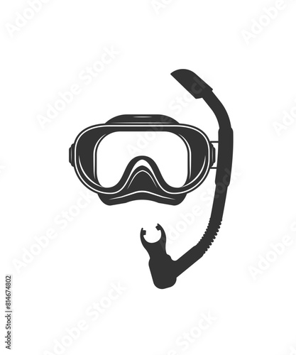 Diving mask. breathing apparatus for watching coral reefs under the sea stock illustration