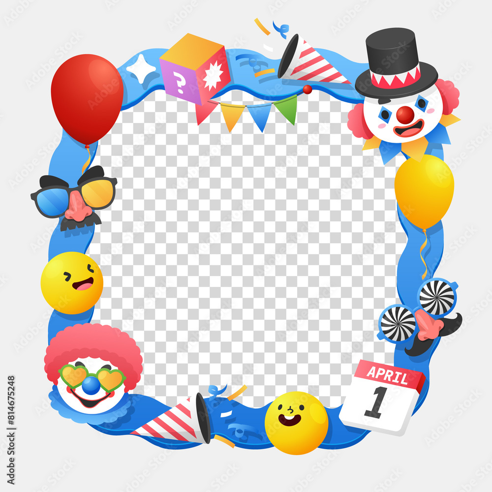 April Fools Day frame in flat design April Fools Day frame in flat design