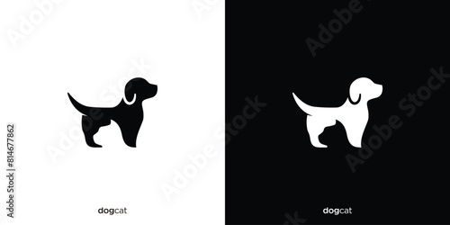 Simple Dog Cat Logo Design. Pet Logo, Icon, Symbol, Vector, Design Inspiraiton.