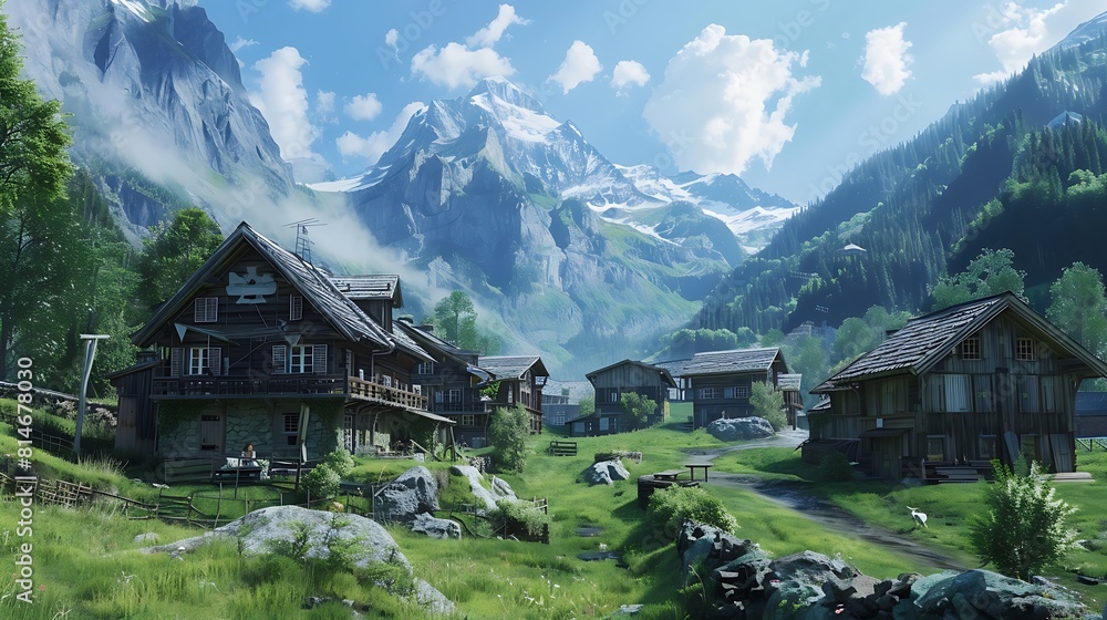 swiss alpine village 