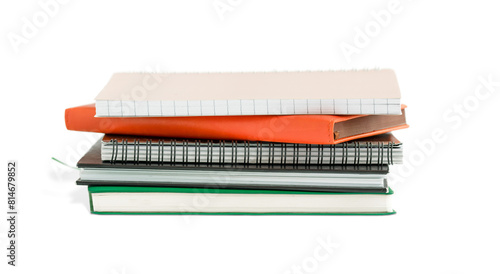 Notebooks and notepads isolated  with transparent shadows.