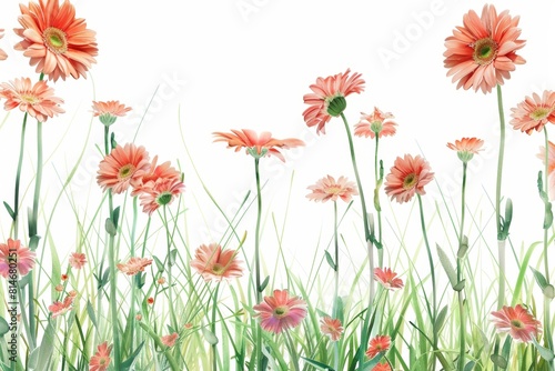 Watercolor Floral Scene for Spring Decor Generative AI