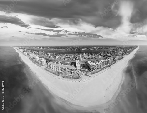 Panoramic aerial view of Fort Walton Beach at sunset, Florida photo