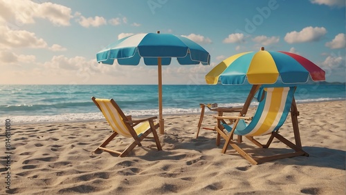 lounge chairs on the beach