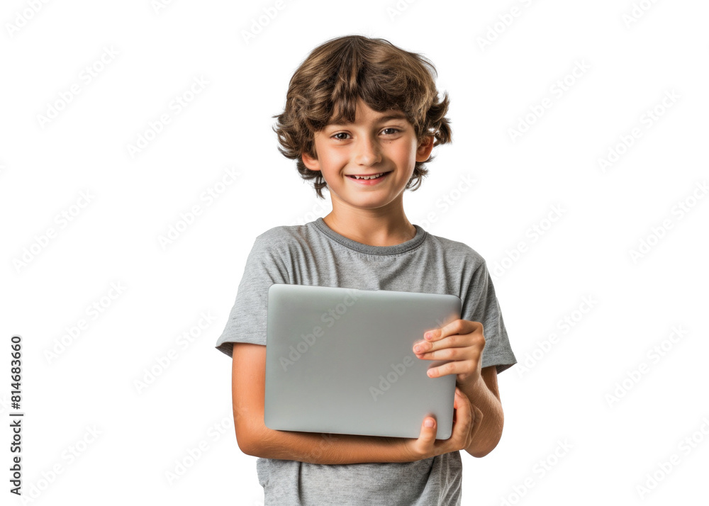 Central American Boy Smiling with Laptop Central American Boy Smiling with Laptop