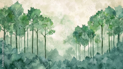 Whimsical Forest Landscape for Storybook Cover Generative AI
