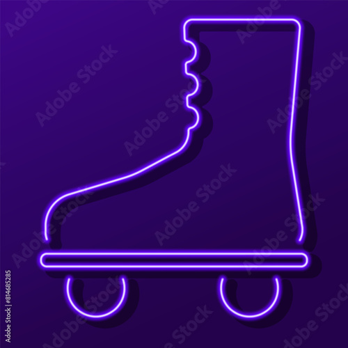 rollers neon sign, modern glowing banner design, colorful modern design trend. Vector illustration.