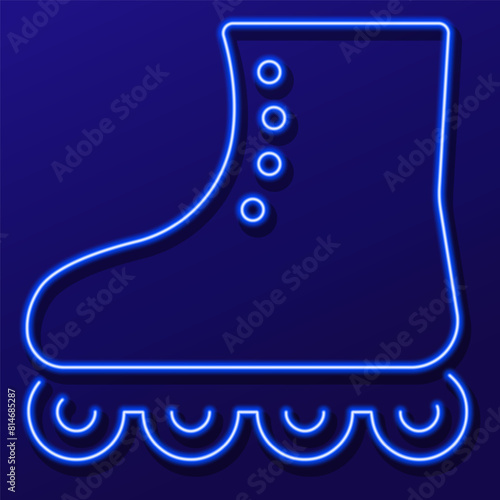 rollers neon sign, modern glowing banner design, colorful modern design trend. Vector illustration.