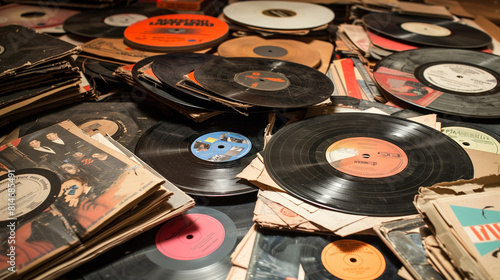 Rock Vinyl Showcase: Collection of Vintage LPs and Music Memorabilia from the Past