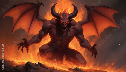 A demon of fire and brimstone leaving nothing but upscaled_5