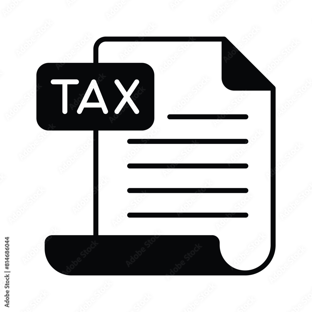 Have a look at this amazing icon of tax report in trendy style