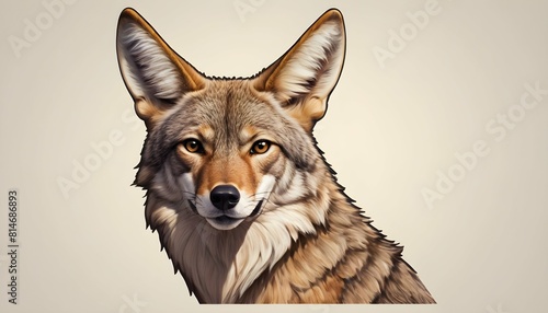 A coyote icon with pointed ears upscaled_4