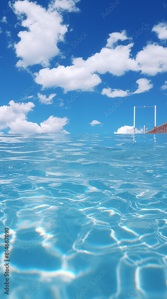 Obraz premium Swimming pool with a clear sky background