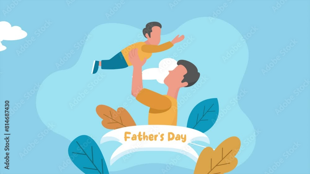 Animated video Happy father's day Concept. Full length animation illustration. High quality 4k footage. Animated video Happy father's day Concept. Full length animation illustration. High quality 4k footage.