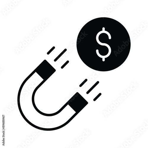Physics magnet icon in trendy style, scalable vector of attraction