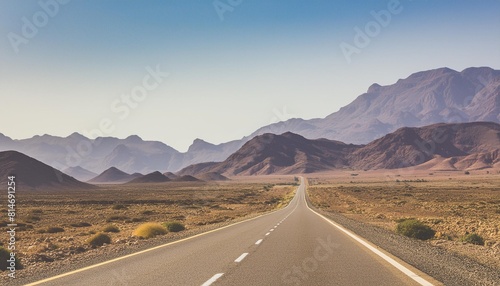 empty straight road with shaped mountains in background travel abroad concept wallpaper