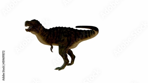 Realistic 3D Illustration of a Tyrannosaurus Rex on Isolated Background