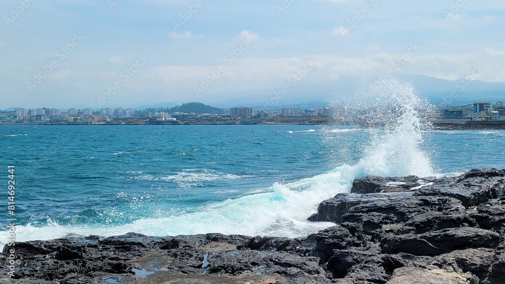 Jeju Island sea, nature, outdoors, waves Jeju Island sea, nature, outdoors, waves
