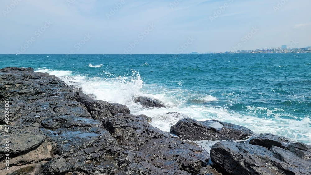 Jeju Island sea, nature, outdoors, waves Jeju Island sea, nature, outdoors, waves