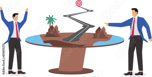 Business people explain franchise business strategies on white board to achieve business targets illustration, franchise business management, business strategy concept