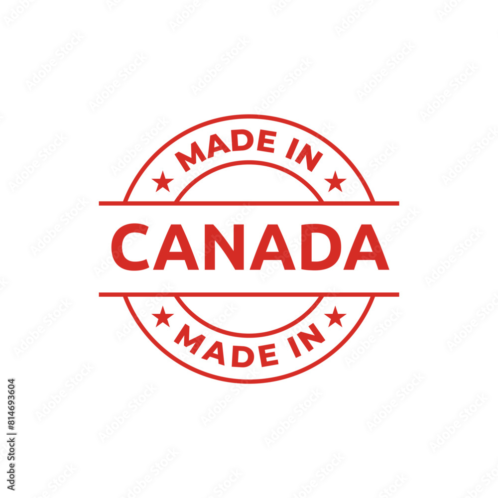 Emblem logo of Made in Canada product design vector label Emblem logo of Made in Canada product design vector label