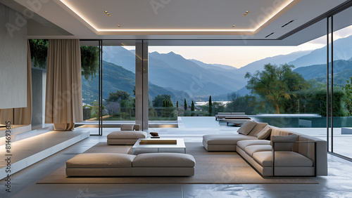 Luxury villa with mountain view