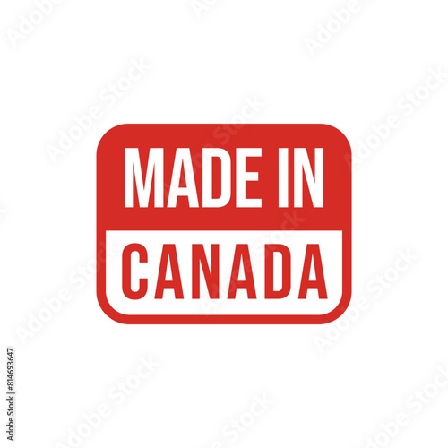 Emblem logo of Made in Canada product design vector label