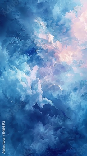 Abstract Clouds in Blue and Pink