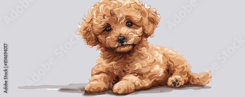 Little cute toy poodle dog. vector simple illustration