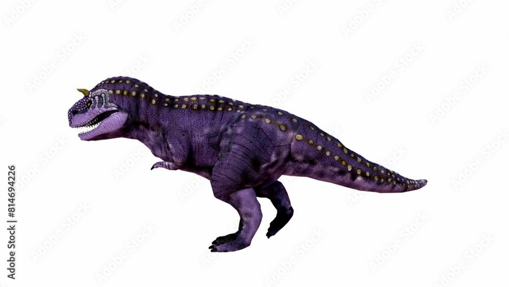 Vivid 3D rendering of a Purple Tyrannosaurid Dinosaur on Isolated Background. Alpha channel. Vivid 3D rendering of a Purple Tyrannosaurid Dinosaur on Isolated Background. Alpha channel.