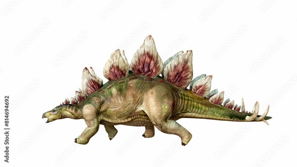 Artistic 3D rendering of a Stegosaurus with Colorful Plates on Isolated Background Alpha channel. Artistic 3D rendering of a Stegosaurus with Colorful Plates on Isolated Background Alpha channel.