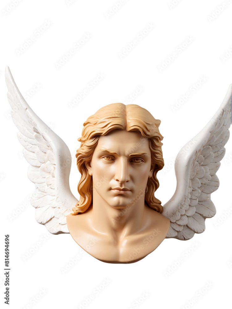 male angel head statue isolated transparent background png .png Stock ...