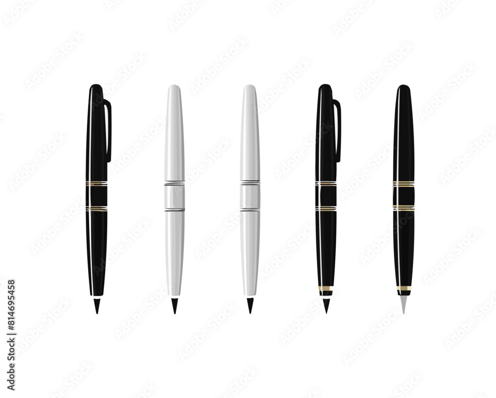 Fountain pen | Minimalist and Simple set of 3 Line White background - Vector illustration Fountain pen | Minimalist and Simple set of 3 Line White background - Vector illustration