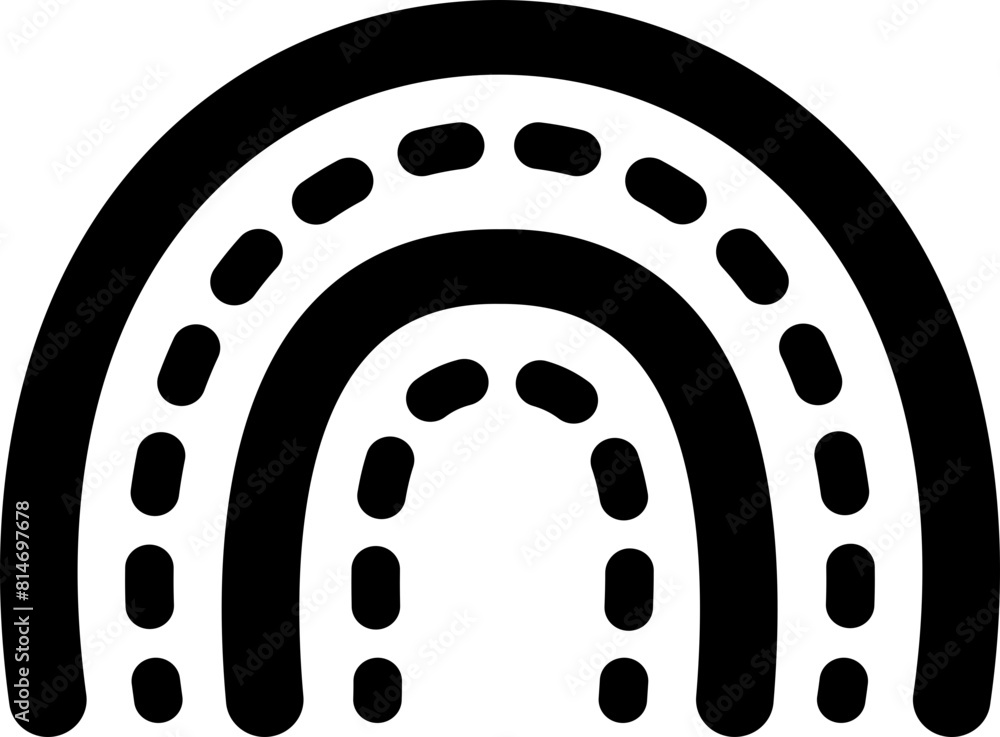 stylized Bohemian monochrome rainbow design element. stylized Bohemian monochrome rainbow design element.