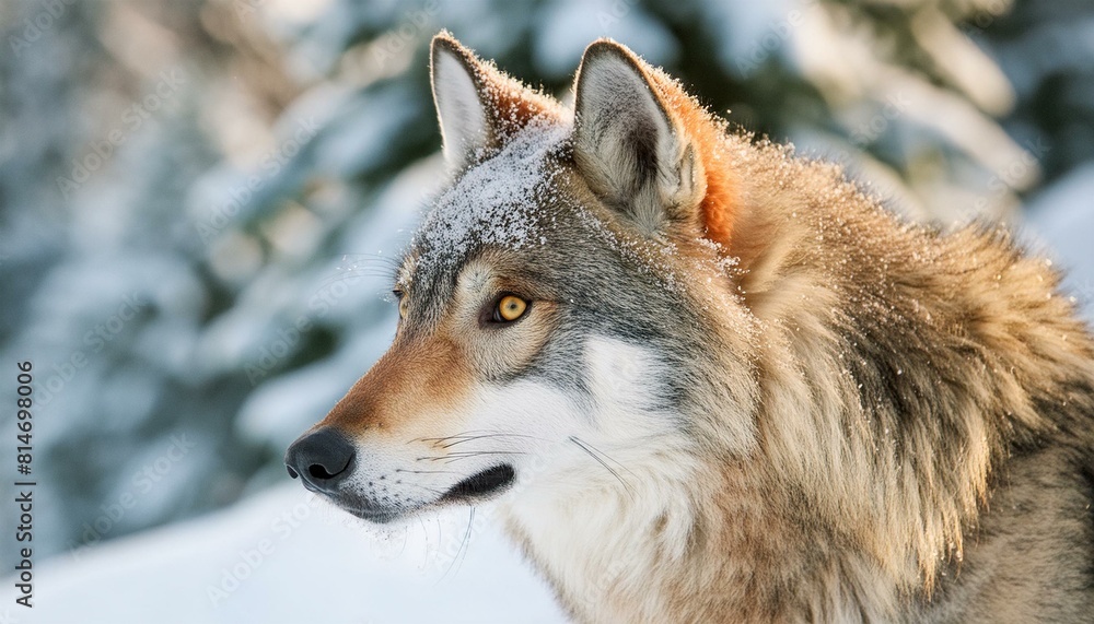 Un gros plan d’un loup dans la neige Un gros plan d’un loup dans la neige
