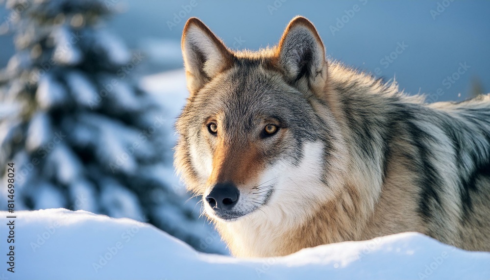 Un gros plan d’un loup dans la neige Un gros plan d’un loup dans la neige