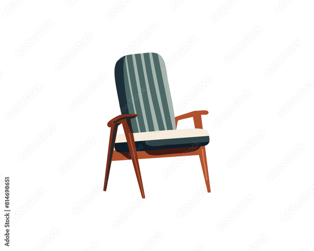 Side view of an easy chair on a white background, vector illustration