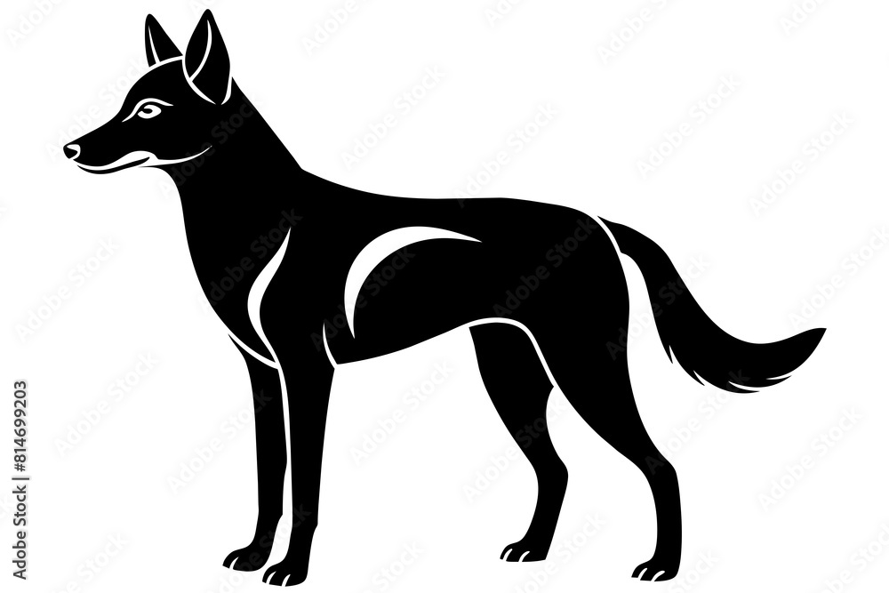 dingo line art silhouette illustration dingo line art silhouette illustration